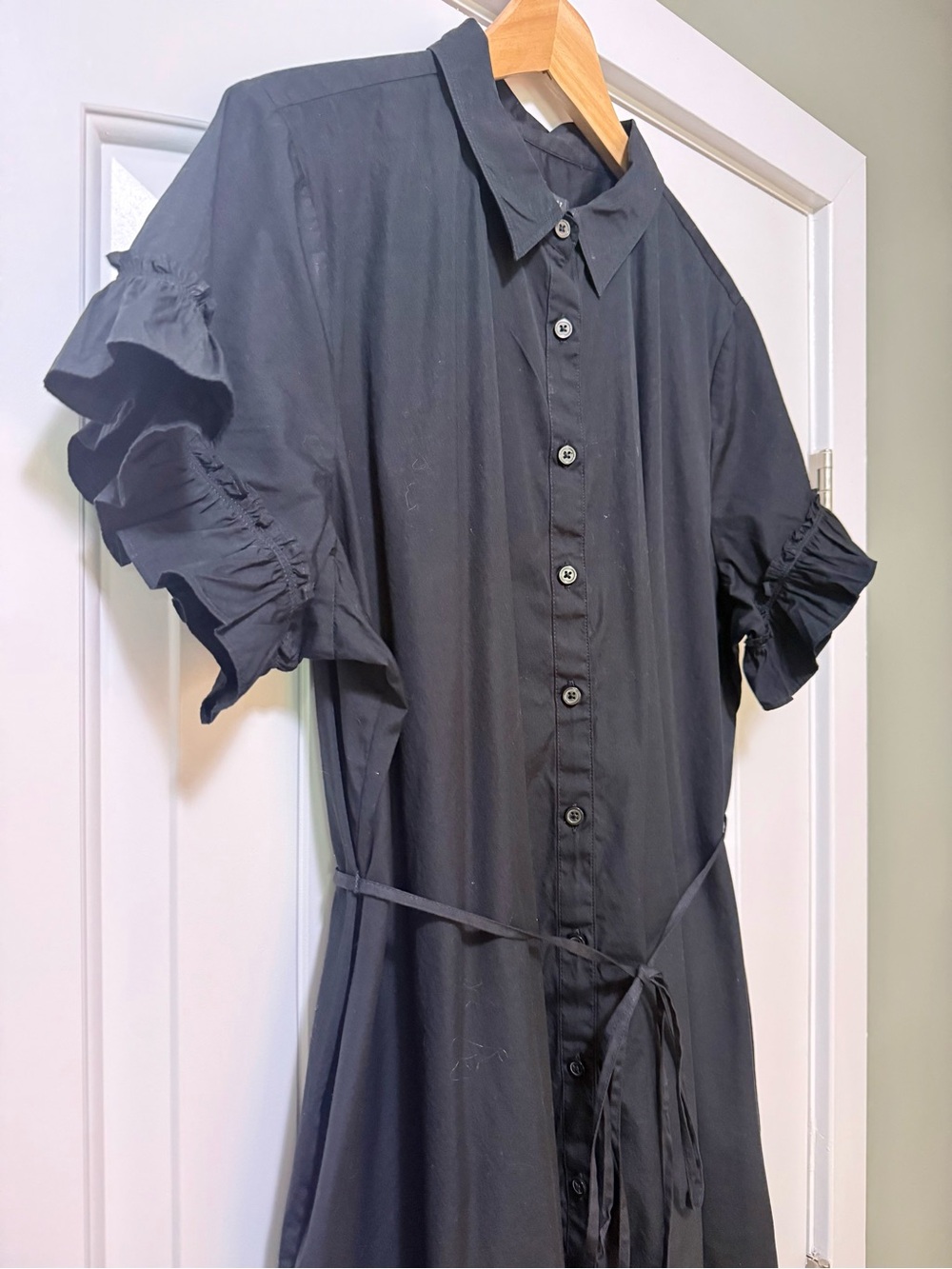 J. Crew Amelia maxi shirt-dress in back cotton poplin 2X - Picture 4 of 10